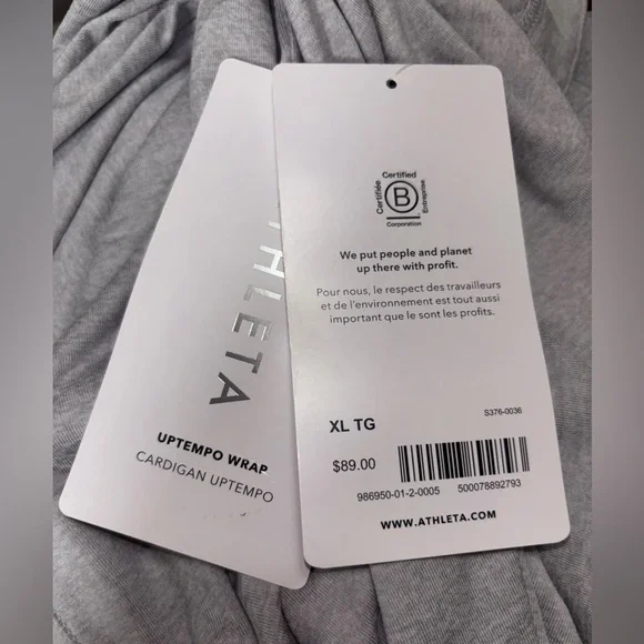 NWT Athleta Uptempo Wrap | Norwegian Gray Size XL - Picture 5 of 6